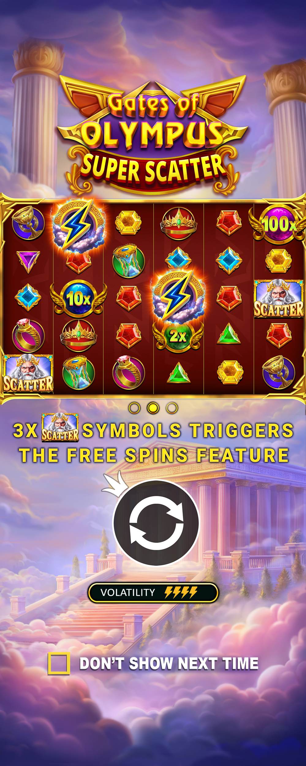 Gates of Olympus Super Scatter - screenshot with slot description 5